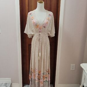 Cost Plus World Market Floral Print Maxi Dress. 100% Rayon
